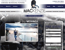 Tablet Screenshot of mackenziebagpiping.com